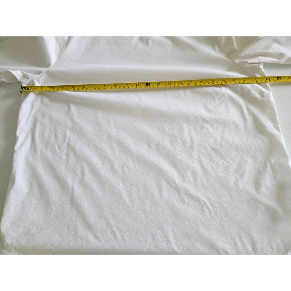 J Jill White Shirt Collection Smocked Ruffle Bell Sleeve Boat Neck Top Large‎ - Picture 6 of 8